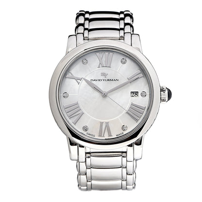 David Yurman Stainless Steel Diamond Mother of Pearl 38mm Classic Quartz Watch 1 of 6