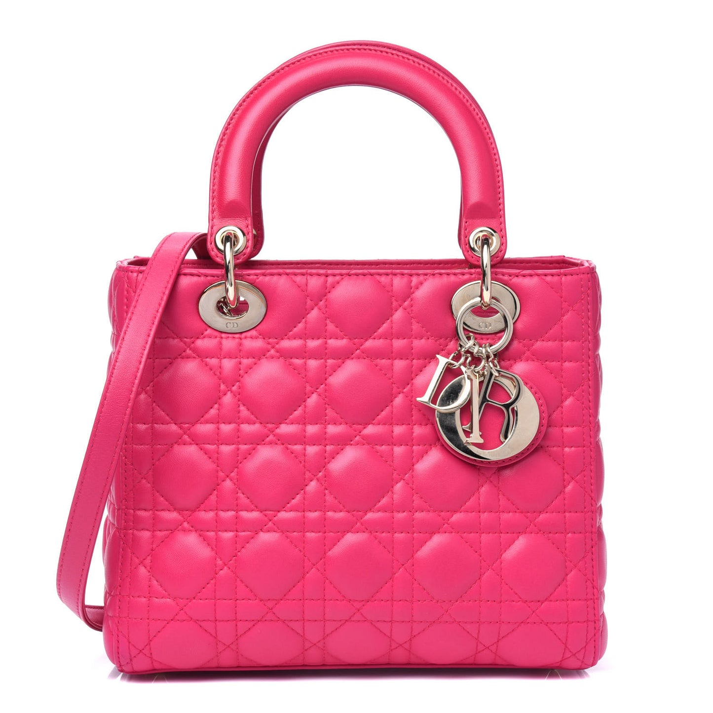 Lambskin Cannage Medium Lady Dior Pink