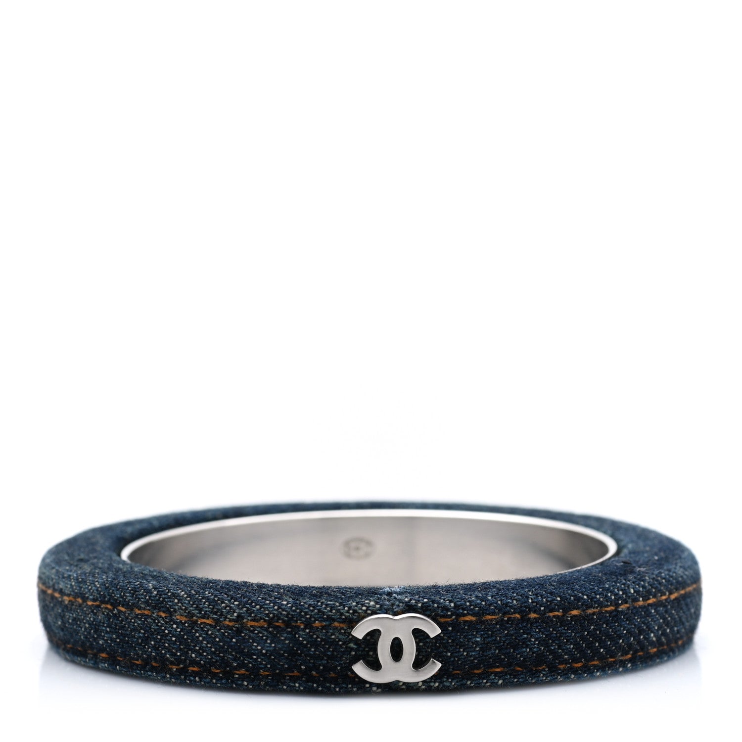 Chanel Denim CC Narrow Bangle L Blue 1 of 4
