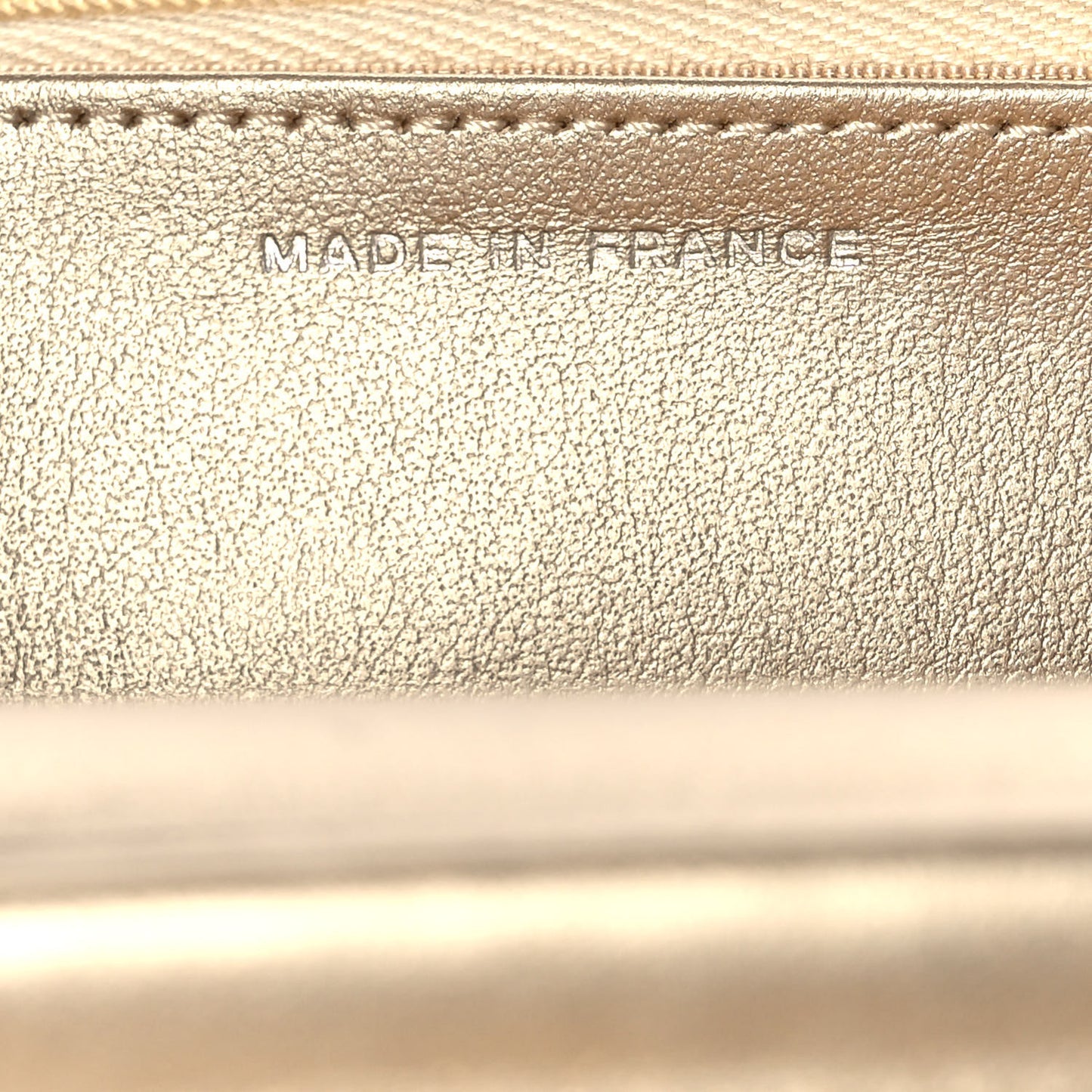 Metallic Lambskin Quilted Wallet On Chain WOC Gold Black