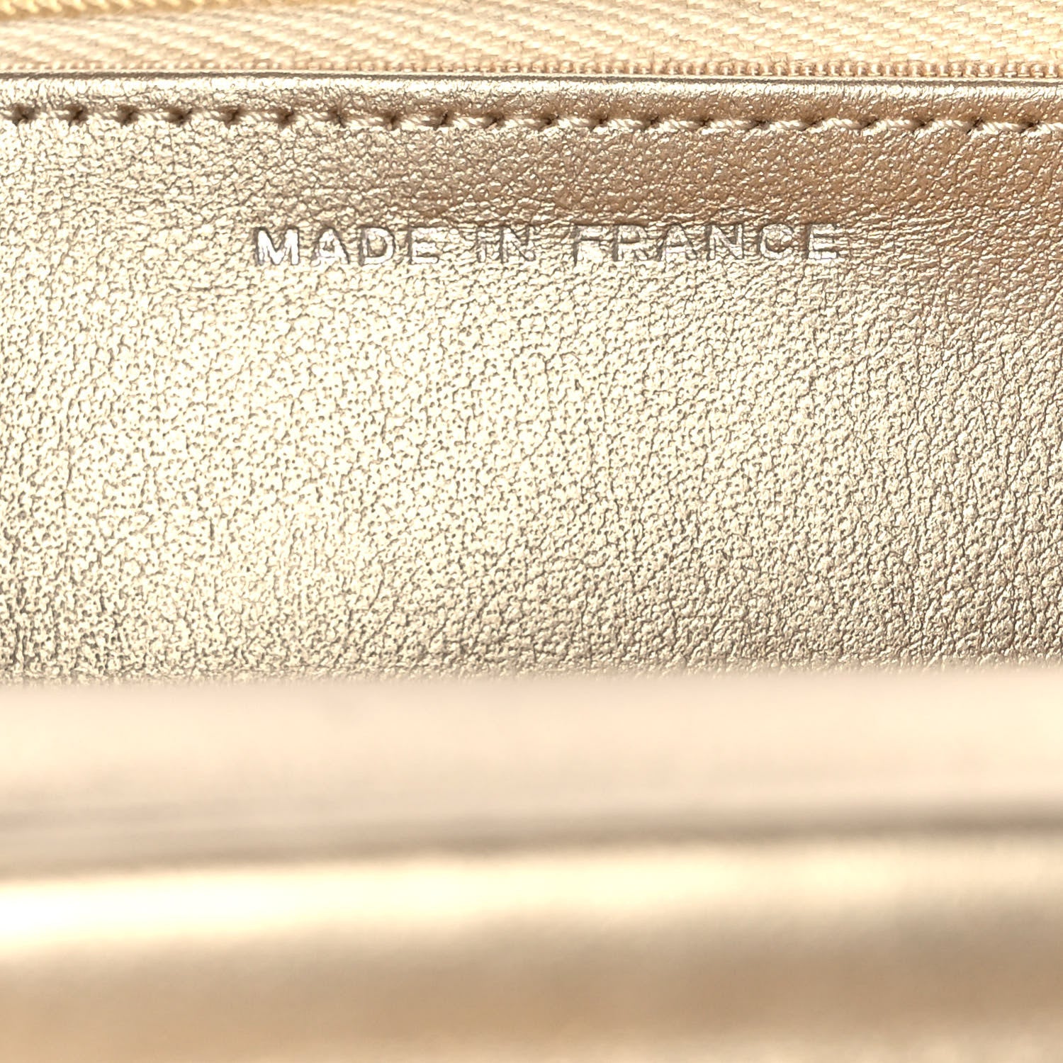 Chanel Metallic Lambskin Quilted Wallet On Chain WOC Gold Black 6 of 9