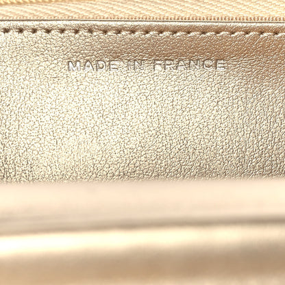 Chanel Metallic Lambskin Quilted Wallet On Chain WOC Gold Black 6 of 9