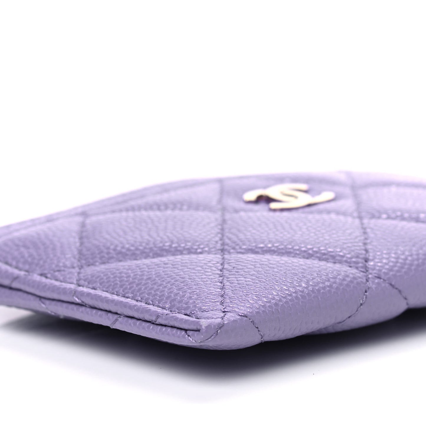 Caviar Quilted Card Holder Purple