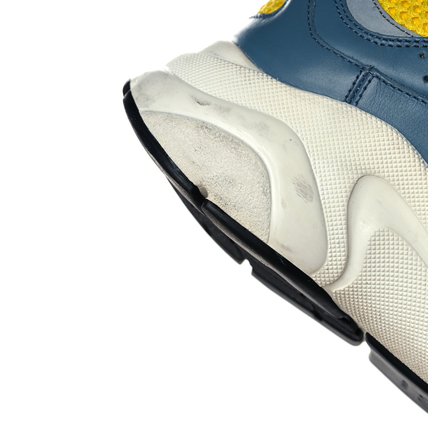 Christian Dior Technical Mesh Calfskin Mens B22 Sneakers 43 Blue Yellow 12 of 13