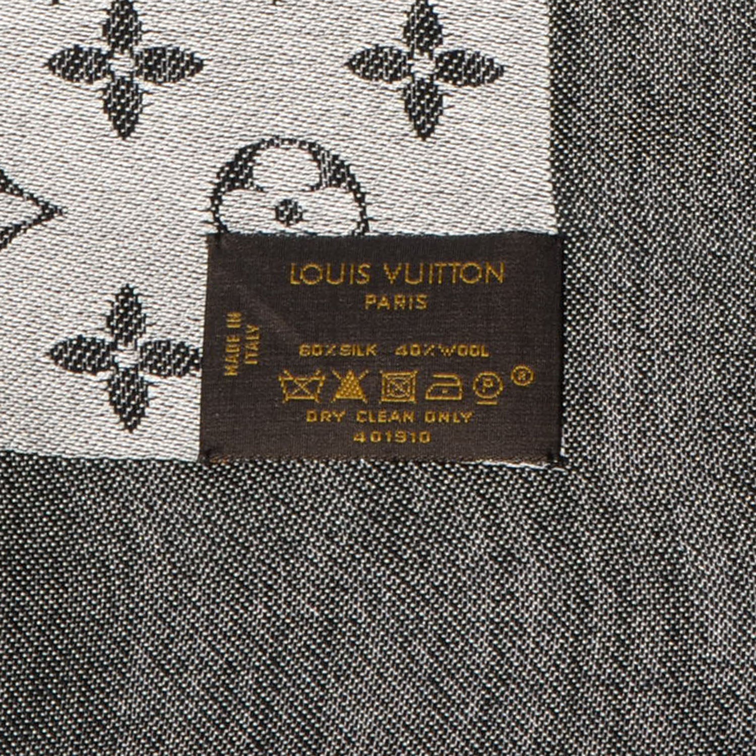 Louis Vuitton Silk Wool Monogram Denim Shawl Black 5 of 5
