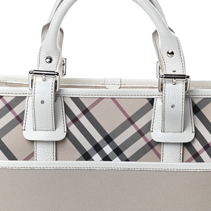 Burberry Canvas Nova Check Tote Beige 7 of 9