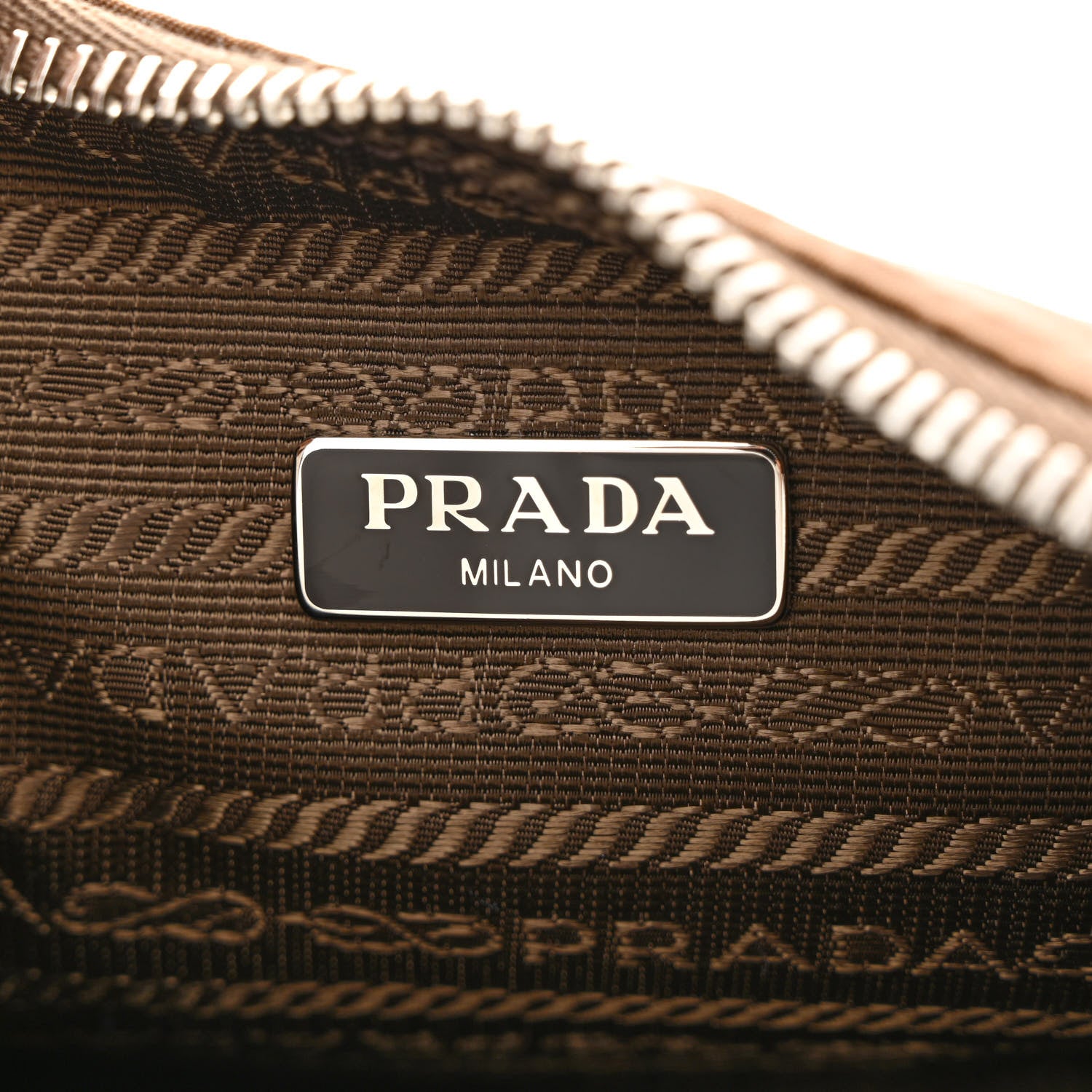 Prada Tessuto Nylon Saffiano Re-Edition 2005 Shoulder Bag Cacao 7 of 12