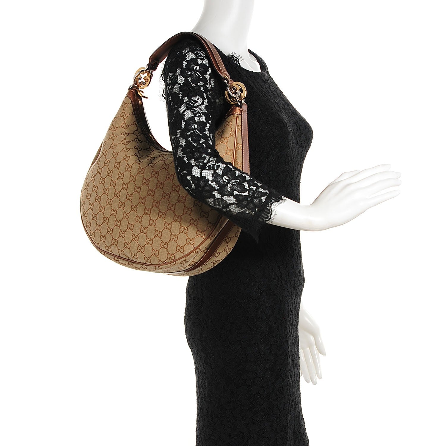 Gucci Monogram GG Twins Medium Hobo Bronze 2 of 7