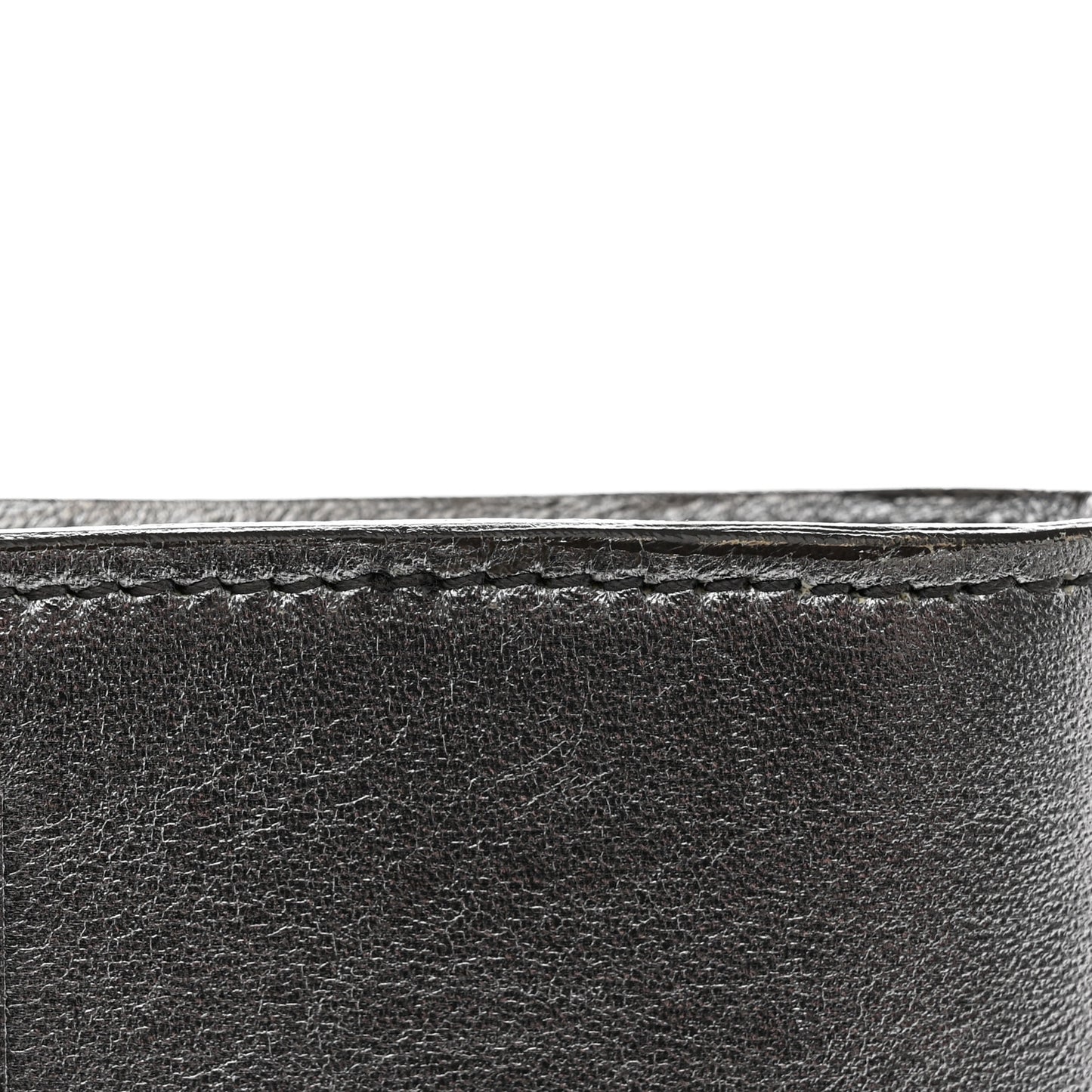 Metallic Calfskin Y-Mail Clutch Silver