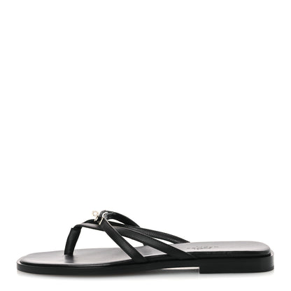 Hermes Calfskin Miss Sandals 37 Black 1 of 11