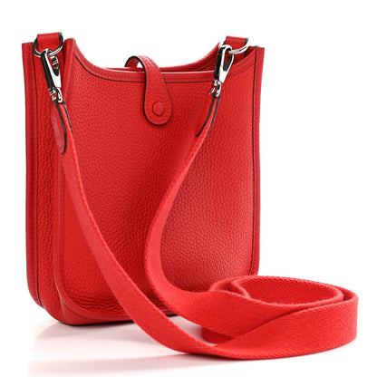 Hermes Taurillon Clemence Evelyne TPM Rouge De Coeur 3 of 11