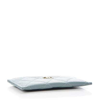 Chanel Iridescent Caviar Quilted Card Holder Light Blue 4 of 9
