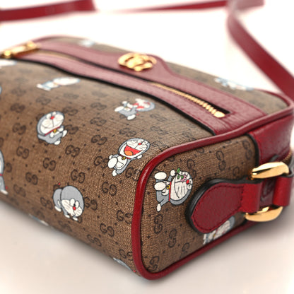 Gucci X DORAEMON Mini Vintage GG Supreme Monogram Camera Bag Beige Cherry Red 9 of 10