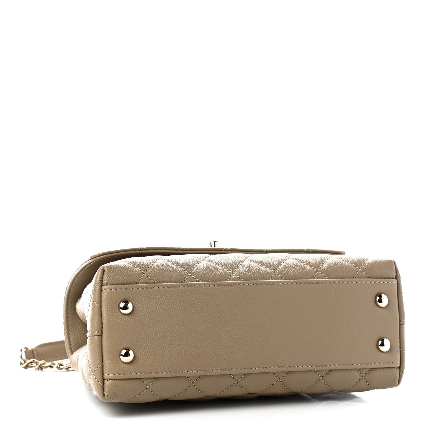 Chanel Caviar Lizard Embossed Quilted Mini Coco Handle Flap Beige 3 of 8