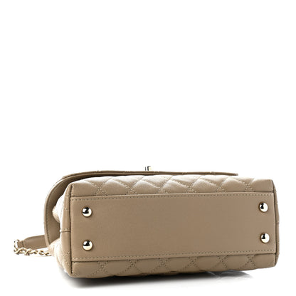Chanel Caviar Lizard Embossed Quilted Mini Coco Handle Flap Beige 3 of 8