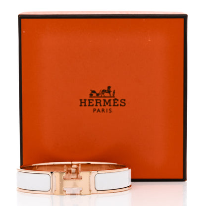 Hermes Enamel Narrow Clic Clac H Bracelet PM White 5 of 5