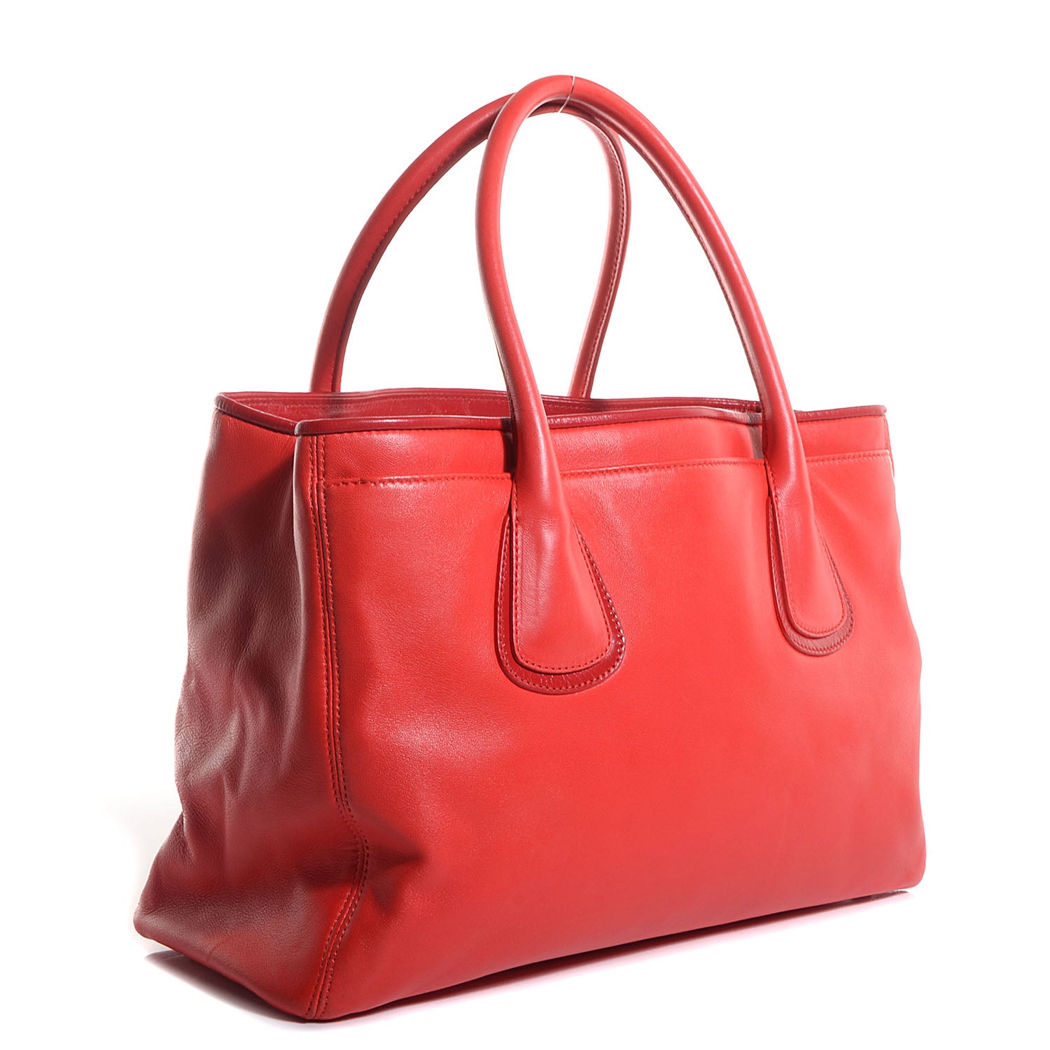 Chanel Lambskin Executive Cerf Shopper Tote Red 3 of 7