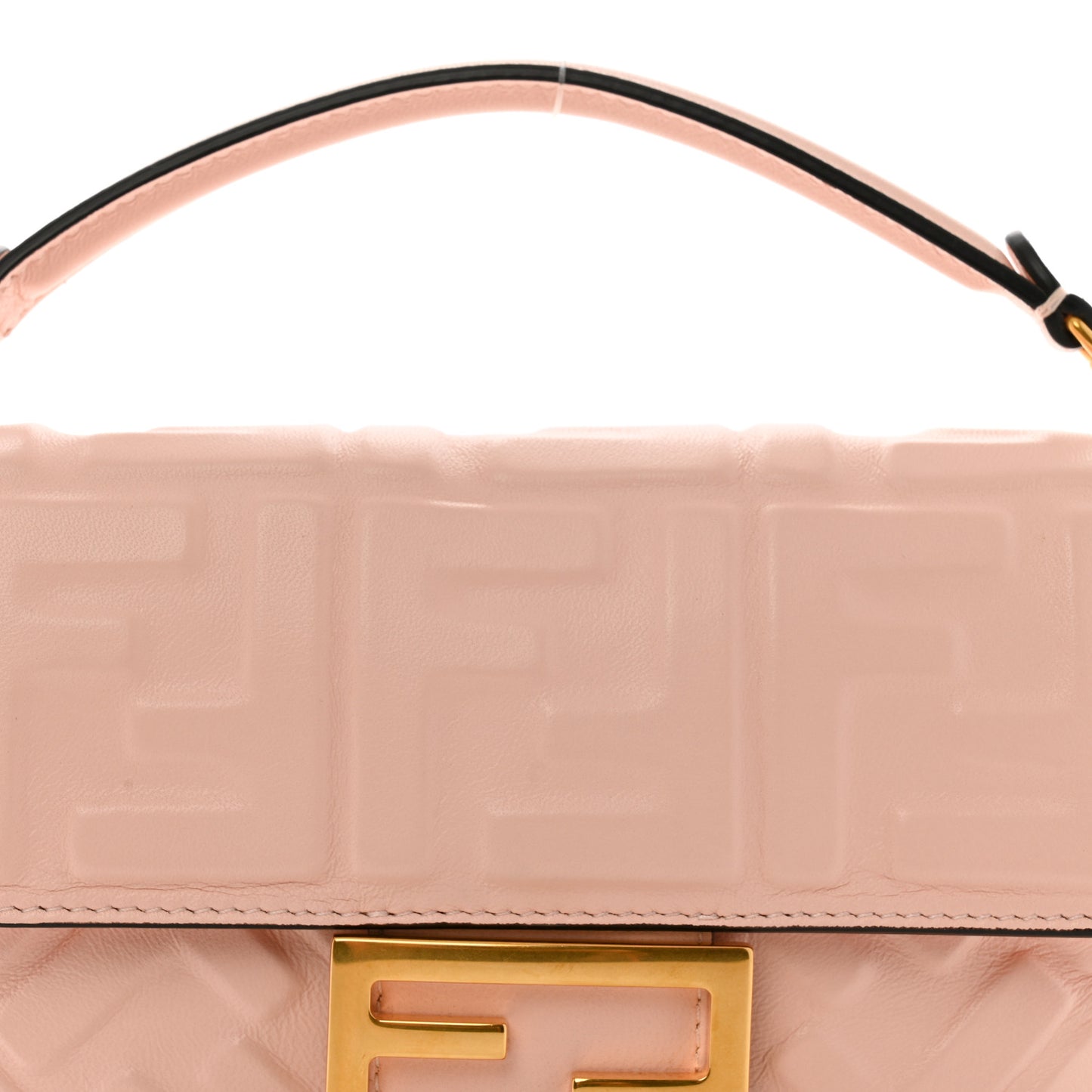 Nappa FF 1974 Embossed Mini Baguette Rosa Quarzo