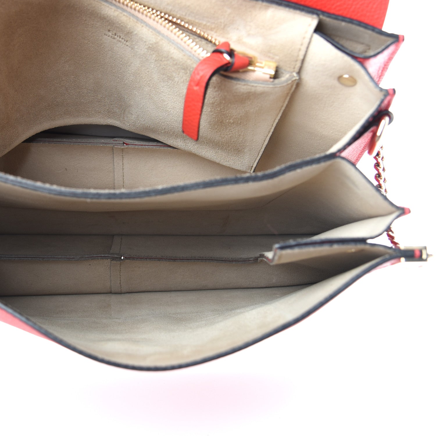 Chloe Calfskin Suede Medium Faye Shoulder Bag Sepia Red 5 of 9