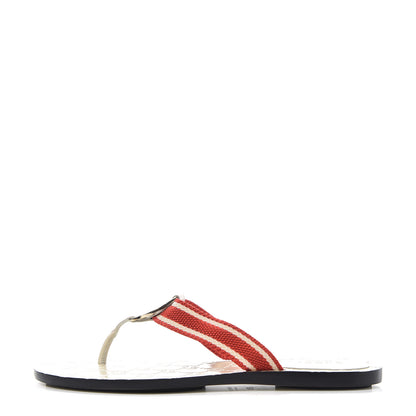 Gucci Guccissima Web Interlocking G Womens Thong Sandals 35.5 Mystic White Tabasco Red 1 of 10