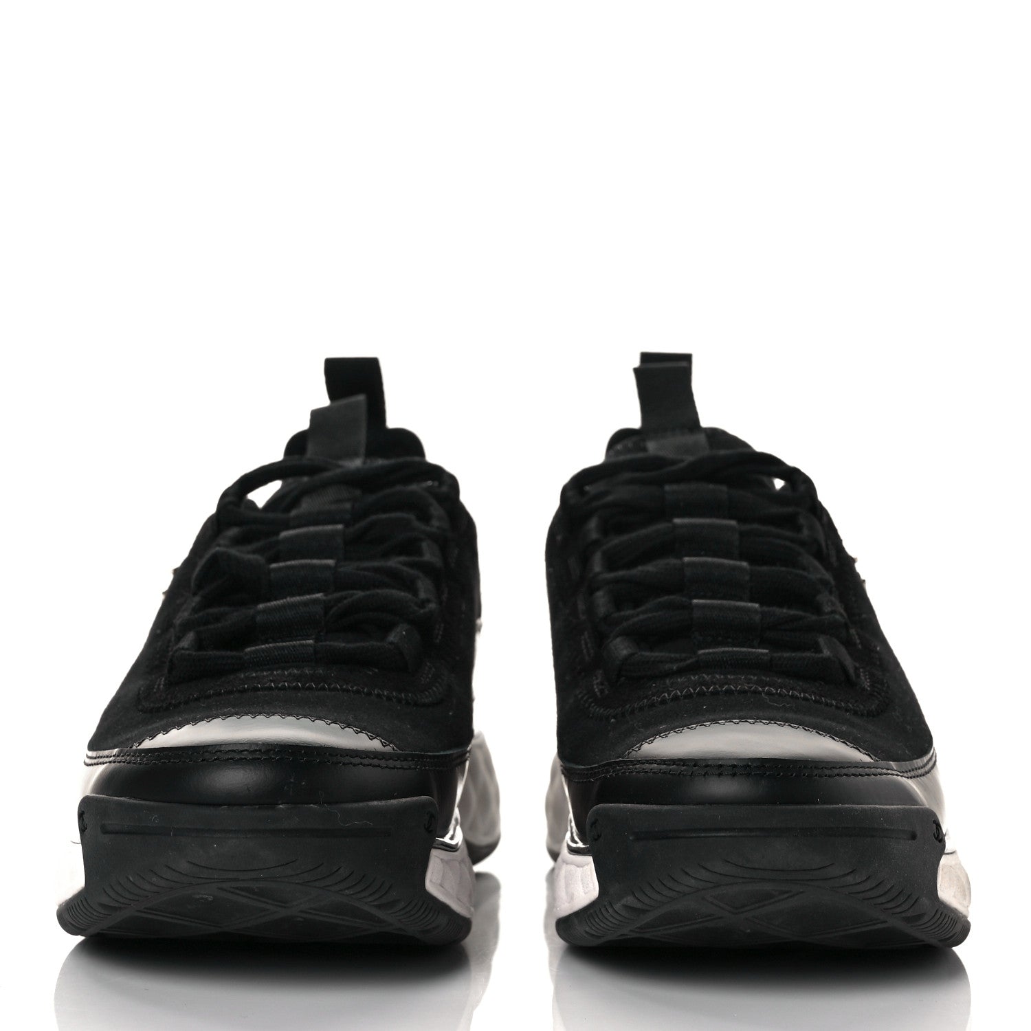 Chanel Velvet Calfskin Mixed Fibers CC Sneakers 35 Black 2 of 8
