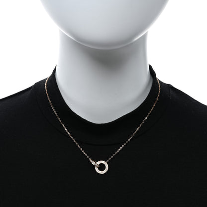 Cartier 18K Pink Gold Diamond Interlocking LOVE Paved Necklace 3 of 5