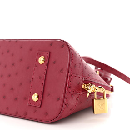 Louis Vuitton Ostrich Alma BB Fuchsia 9 of 10