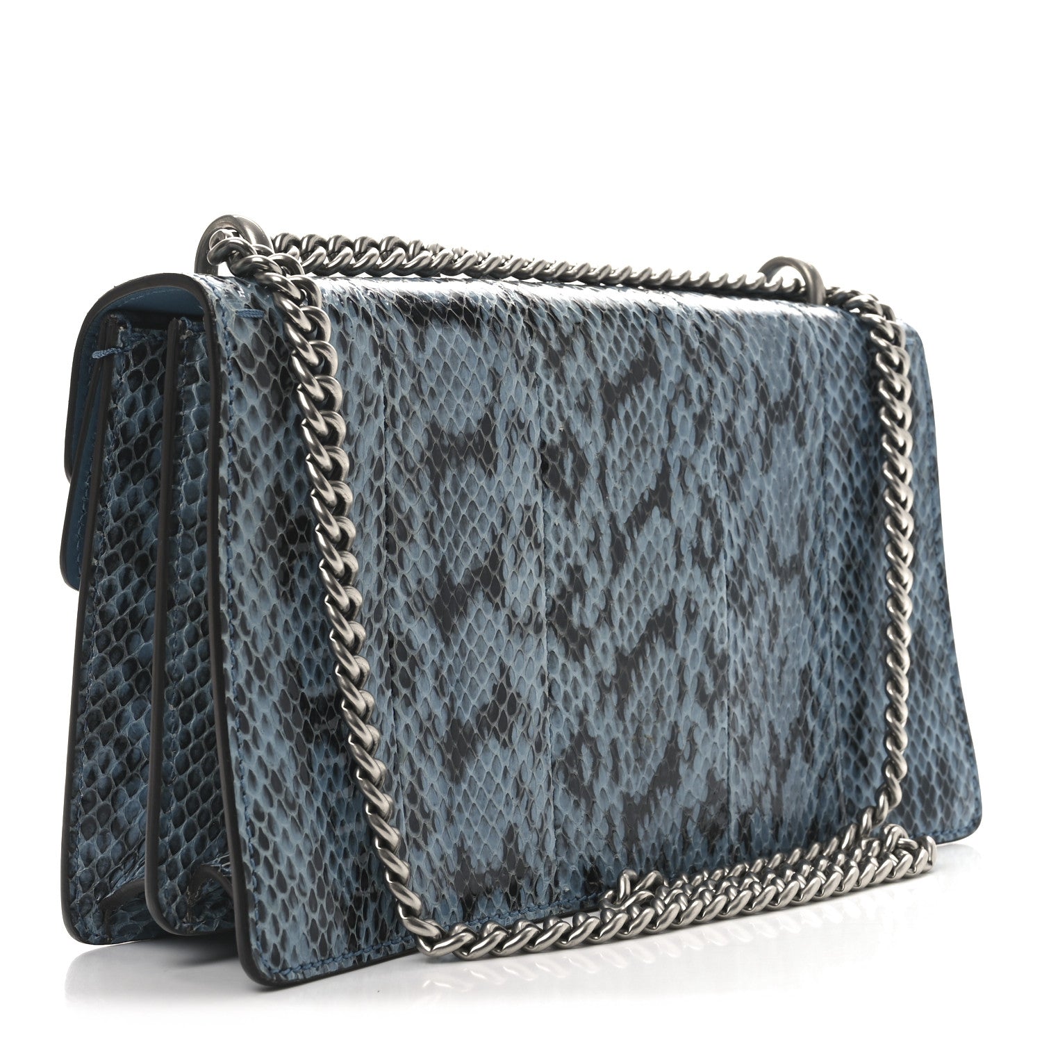 Gucci Snakeskin Blind For Love Embroidered Small Dionysus Shoulder Bag Ultramarine Multicolor 3 of 11