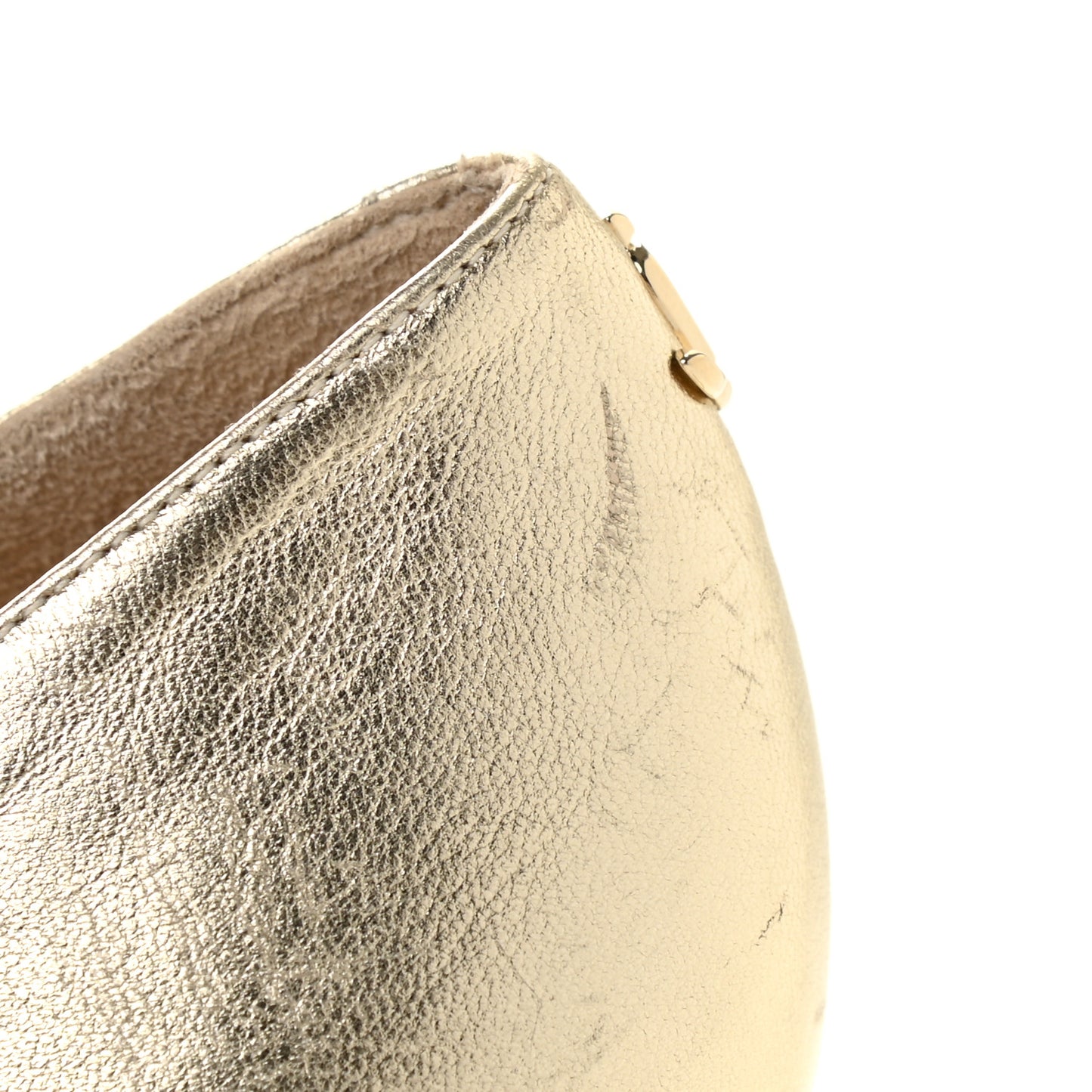 Metallic Nappa Perforated Star Modell Flats 37 Champagne