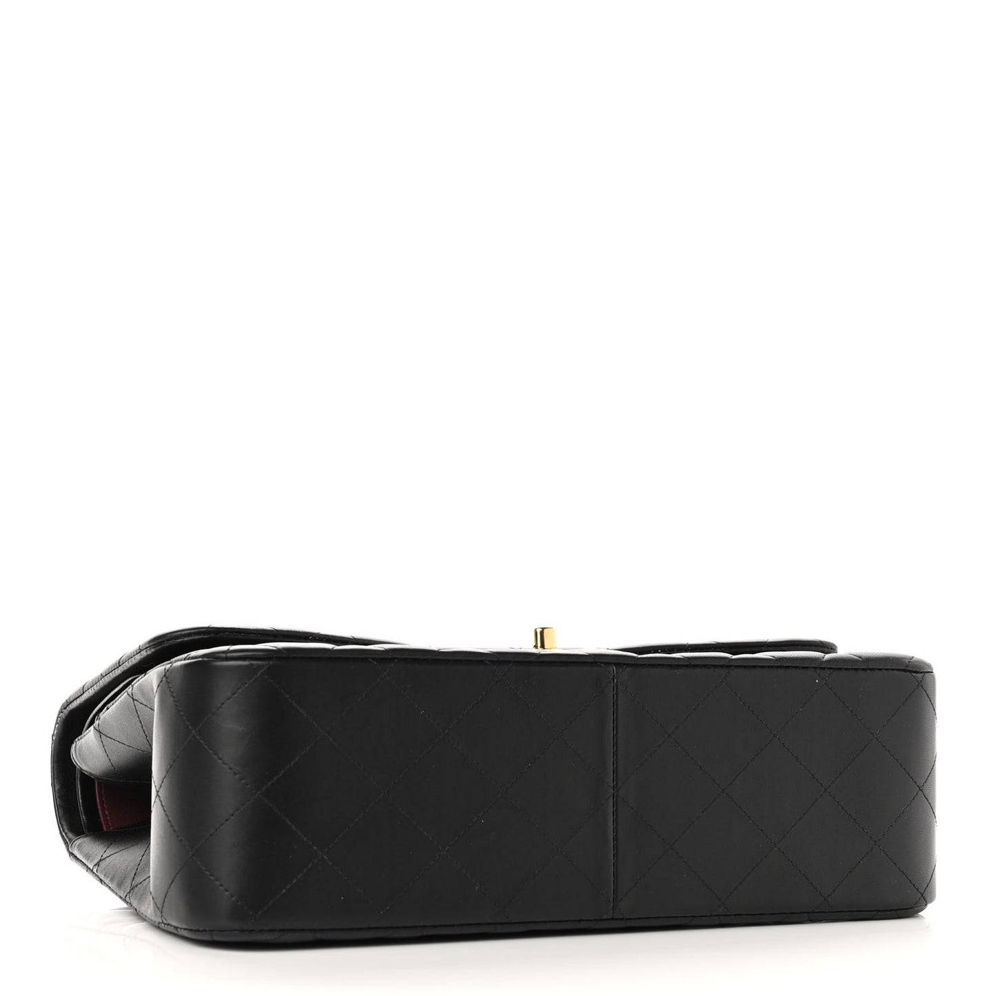 Lambskin Quilted Jumbo Double Flap Black