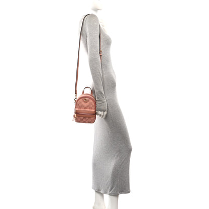 Gucci Monogram Textured Dollar Calfskin Mini Ophidia Crossbody Cloche Rose Pink 2 of 10