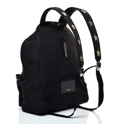 Saint Laurent Canvas Star Patch City Backpack Black 2 of 10