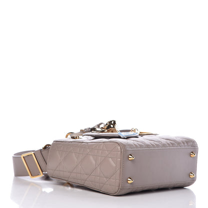 Christian Dior Lambskin Cannage Small Jeweled Swan Lady Dior Taupe 4 of 10