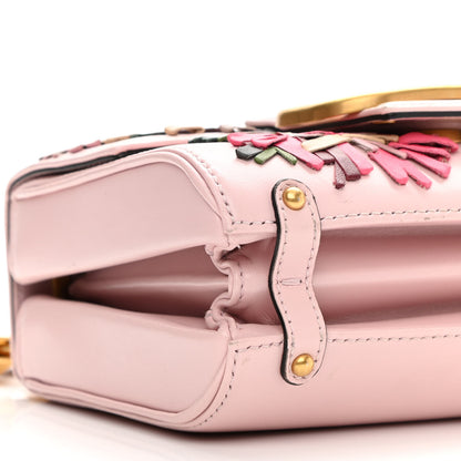 Valentino Garavani Calfskin Embroidered Stud Sign Shoulder Bag Rose Quartz Multicolor 9 of 12