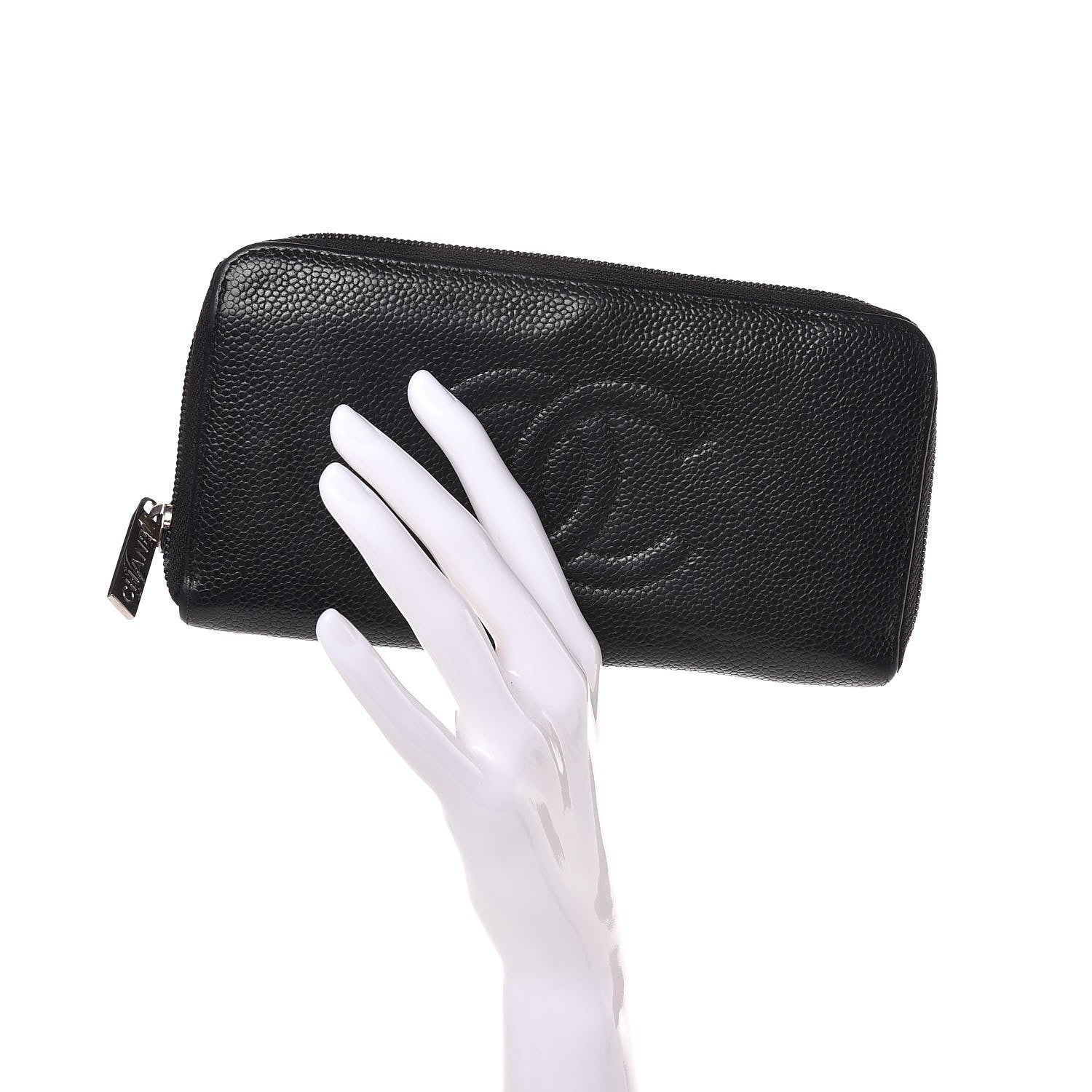 Chanel Caviar Large Timeless CC Zip Around Wallet Black 2 of 9