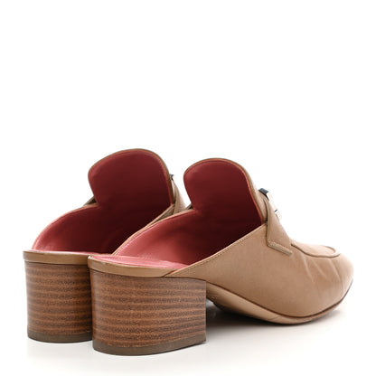 Hermes Goatskin Paradis Mules 36 Taupe 4 of 9