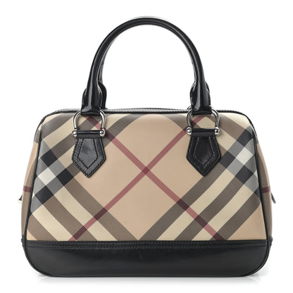 Burberry Supernova Check Patent Bowling Bag Black 1 of 19