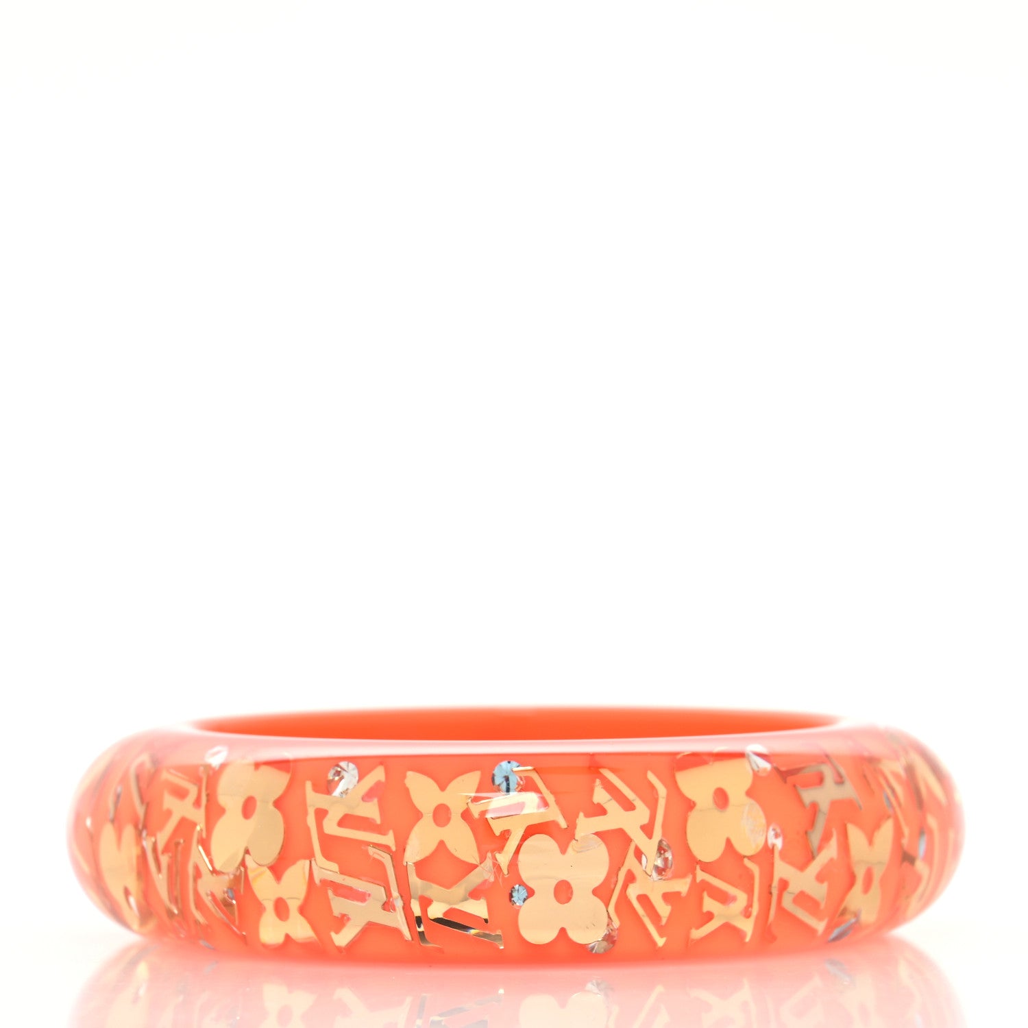 Louis Vuitton Resin Swarovski Medium Inclusion Bracelet GM Orange Sunset 3 of 3
