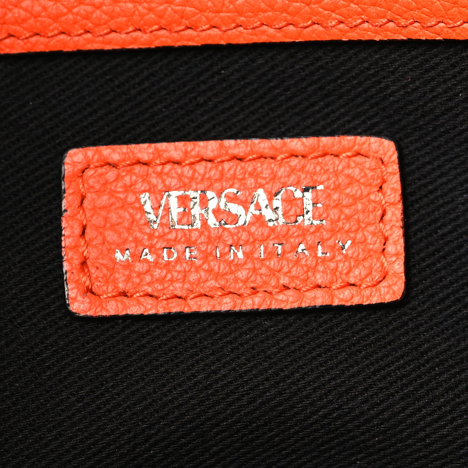 Versace Calfskin Small Repeat Zip Hobo Orange 6 of 9