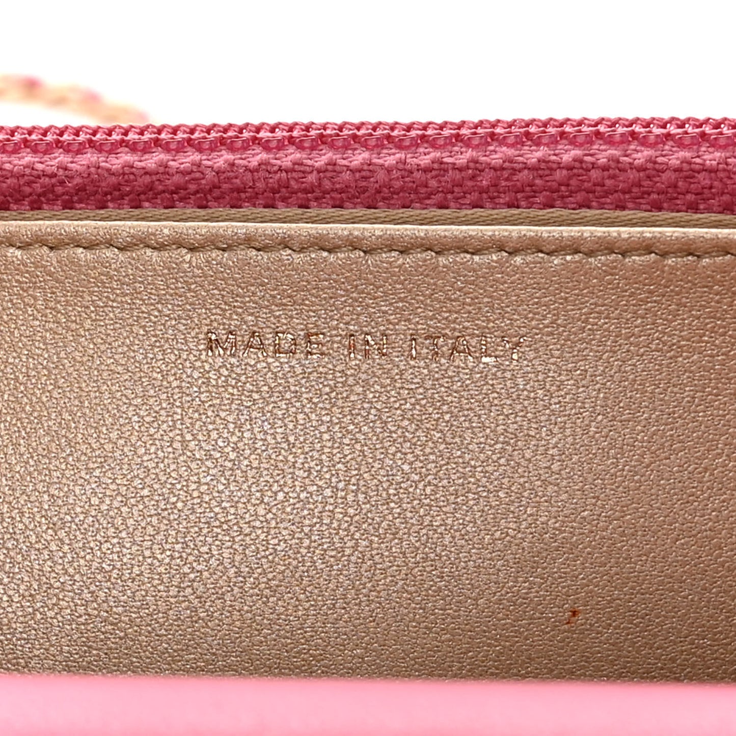 Lambskin Camellia Embossed Wallet on Chain WOC Pink