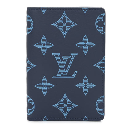 Louis Vuitton Calfskin Monogram Shadow Pocket Organizer Blue 1 of 6