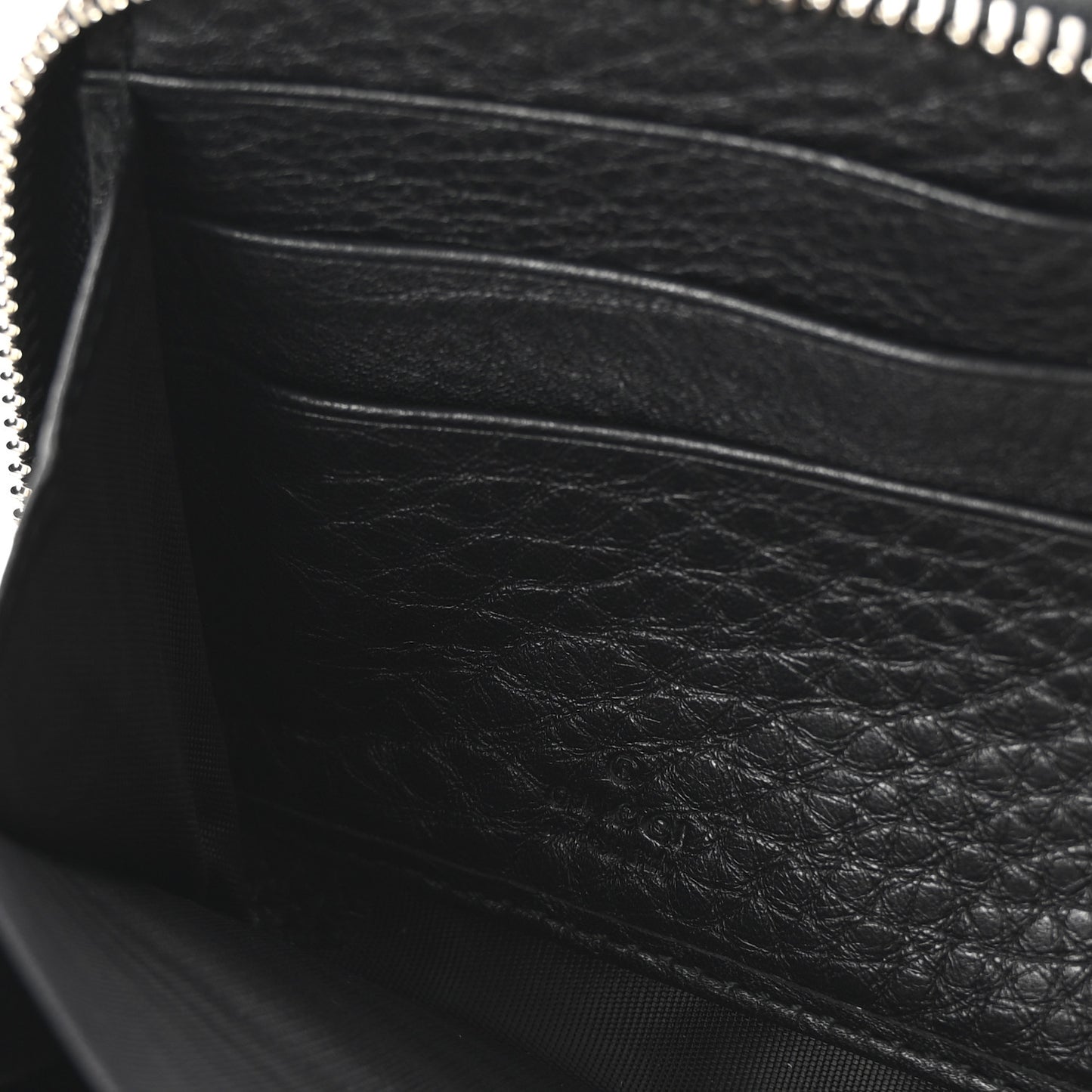 Pebbled Calfskin Studded Soho Zip Around Wallet Black