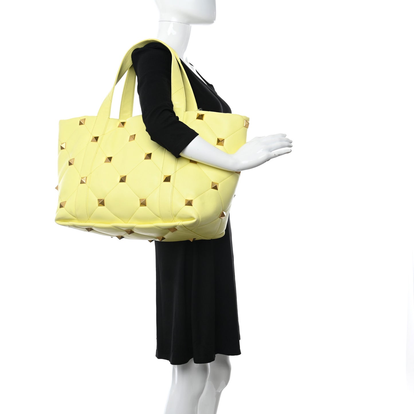 Nappa Medium Roman Stud Tote Lime Sorbet