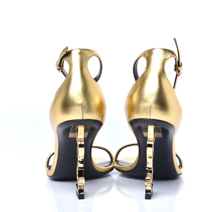 Saint Laurent Metallic Lambskin Opyum 110 Sandals 37 Oro 7 of 10