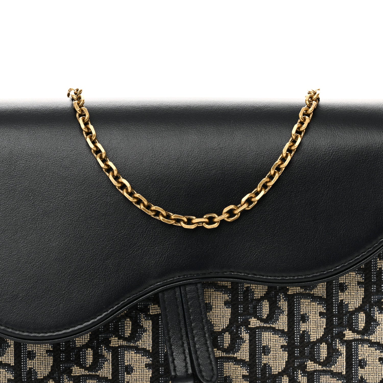 Christian Dior Oblique Smooth Calfskin Medium Saddle Pouch With Chain Blue 8 of 10