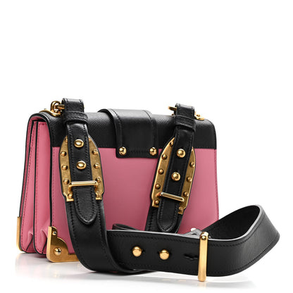 Prada City Calf Saffiano Cahier Bag Geranio Black 3 of 9
