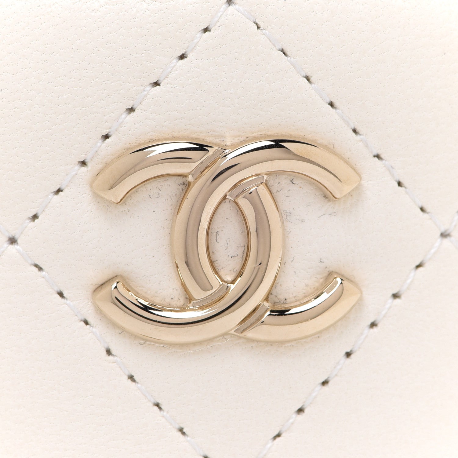 Chanel Lambskin Quilted Mini Bucket Bag With Chain White 7 of 7