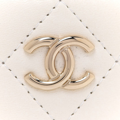 Chanel Lambskin Quilted Mini Bucket Bag With Chain White 7 of 7