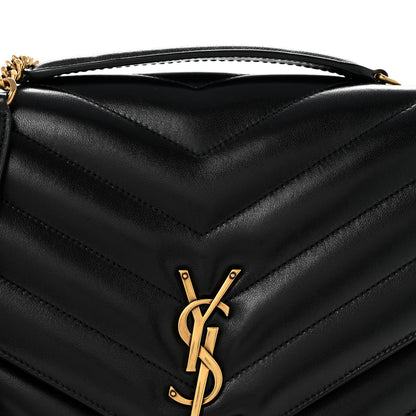 Saint Laurent Lambskin Quilted Monogram Large Loulou Black 9 of 15