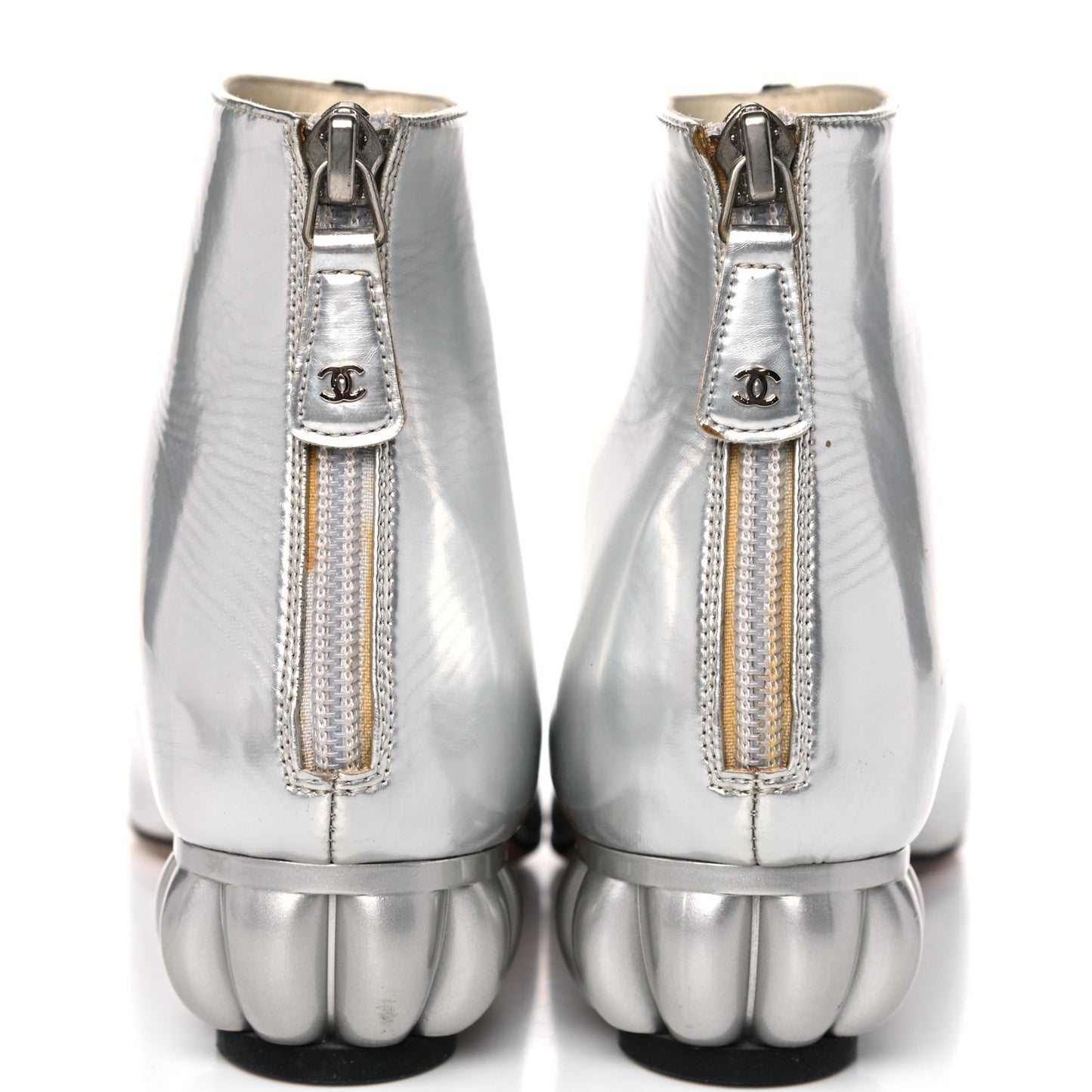 Metallic Patent CC Short Boots 36.5 Silver